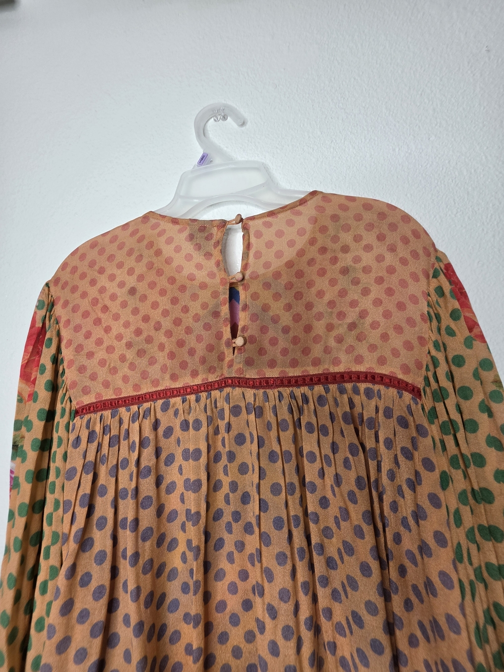 bl.nk by Anthropologie size L Multicolor Woven Floral boho Balloon Sleeve Blouse - Picture 11 of 14